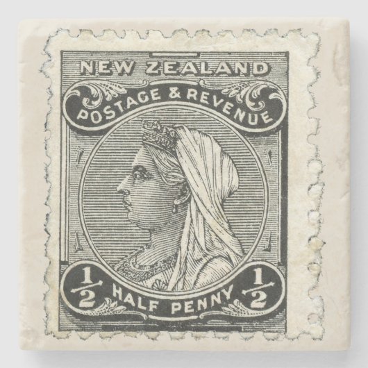 1895 Neuseeländische Briefmarke Untersetzer Marmor (Vorderseite)