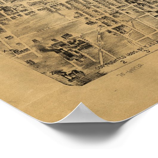 1895 Newark, NJ Birds Eye Panoramablick Karte Poster (Ecke)