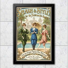 1895 Vintage Oceanic Chic Swimwear Advertising Poster