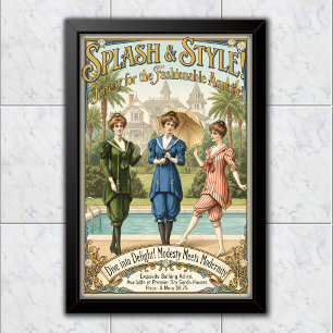1895 Vintage Splash Style Badeanzug-Werbung Poster