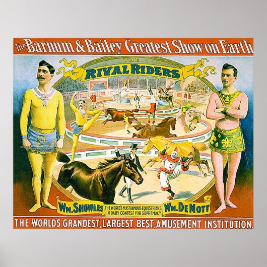 1895 ~ Vintages Circus Poster. Poster (Vorne)