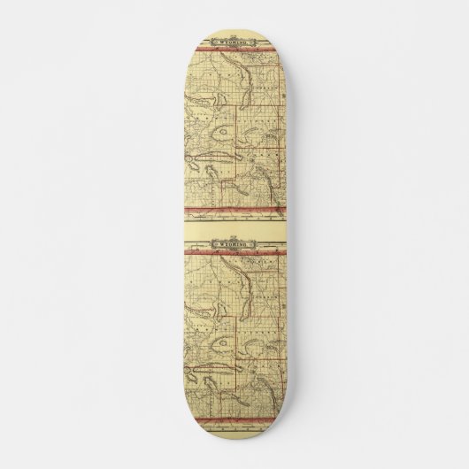 1895 Wyoming Map Skateboard (Vorne)