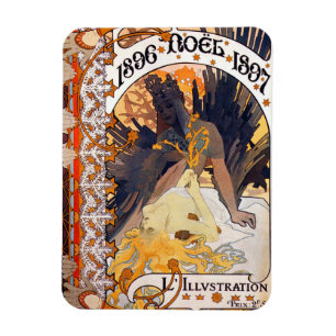 1896 Alphonse Mucha Noel-Magnet Magnet