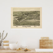 1896 Ashtabula Harbour, OH Vögel Augen Panoramakar Poster (Küche)