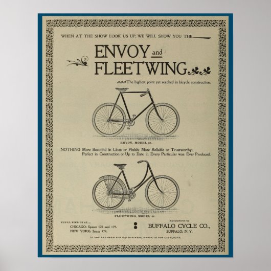 1896 Gesandter Fleetwing Bicycles und Art Poster (Vorne)