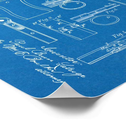 1896 Gun Magazine Patent Art Zeichnend Print Poster (Ecke)