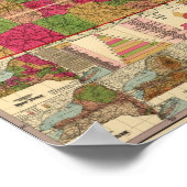 1896 Karte der New Yorker Eisenbahnen und Township Poster (Ecke)