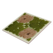 1896 Minton Peony Pink & Green Majolica Tile Repro Fliese (Seite)