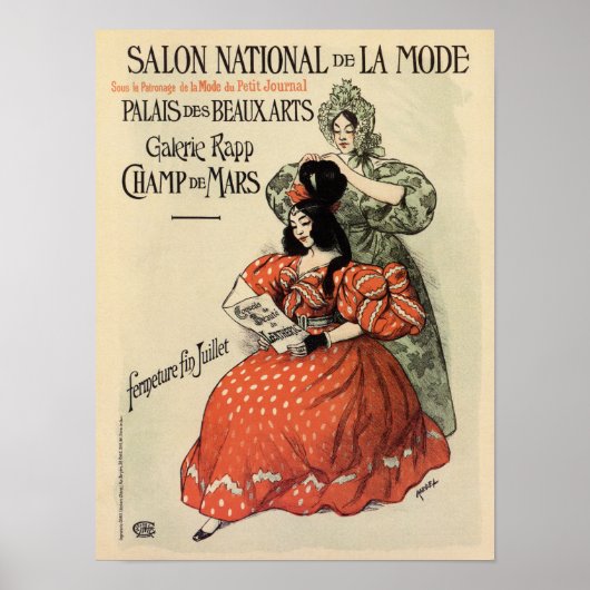 1896 National Fashion Salon Paris Poster (Vorne)