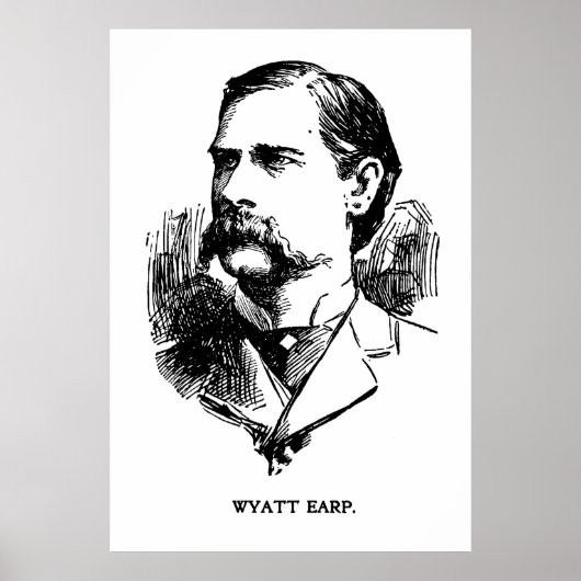 1896 NEWSPAPER PORTRAIT of LAWMAN WYATT EARP Poster (Vorne)