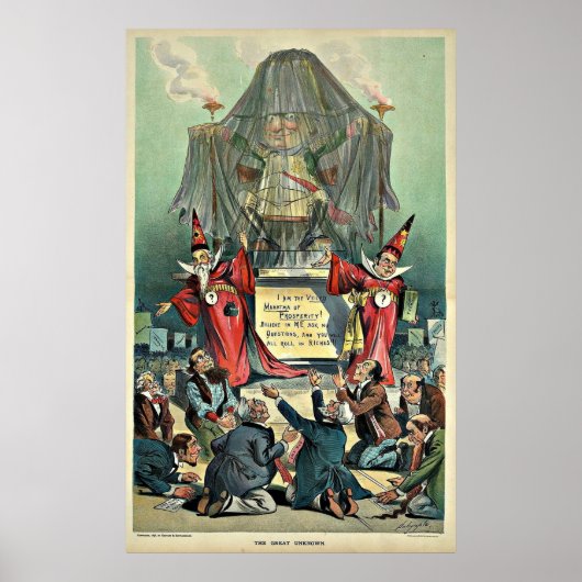 1896 Punch Cartoon "The Great Unknown" Poster (Vorne)
