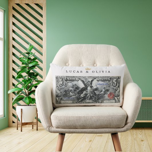 1896 Silver Certificate Bank Note - Couple's Gift Lendenkissen