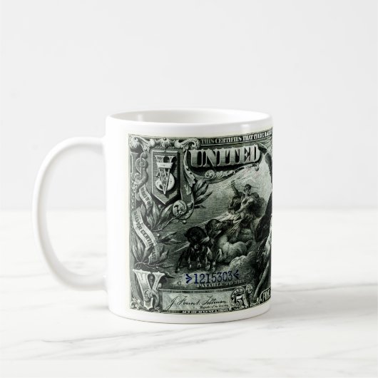 1896 US fünf Dollar-silbernes Zertifikat Kaffeetasse (Links)