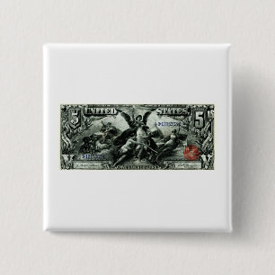 1896 US-Fünf-Dollar-Silberzertifikat Button