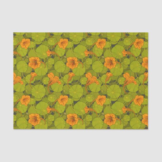 1896 Viktorianisch Nasturtium Floral Print Seidenpapier (Vorderseite)