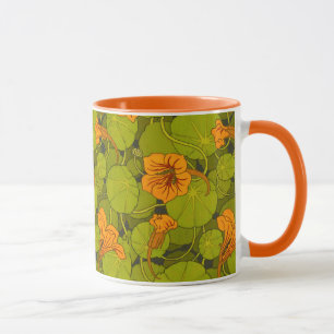 1896 Viktorianisch Nasturtium Floral Print Tasse