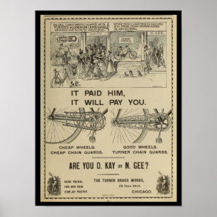 1896 Vintage-Bicycle-Magazin-Werbebild Poster