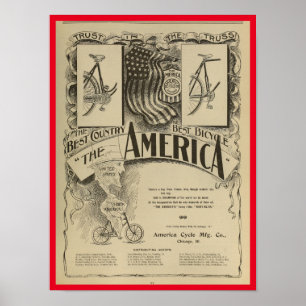 1896 Vintage-Bicycle-Magazin-Werbebild Poster