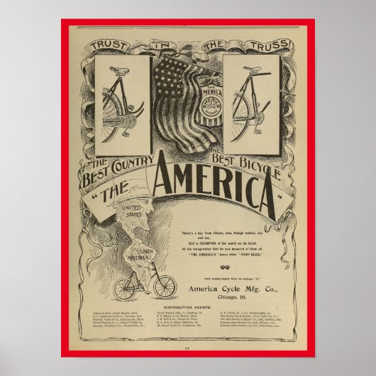 1896 Vintage-Bicycle-Magazin-Werbebild Poster (Vorne)
