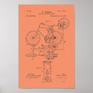 1896 Vintage Bicycle Patent Print Customize Poster