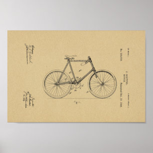 1896 Vintages Fahrradpatent Drucken Alt Poster