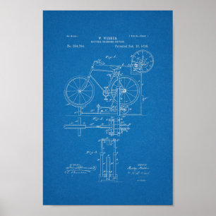 1896 Vintages Fahrradpatent Print Blueprint Poster