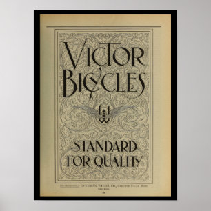 1896 Vintages Victor Bicycle Magazine und Art Post Poster