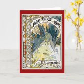 1896 WEIHNACHTEN 1897 Alphonse Maria Mucha Karte (Gelbe Blume)