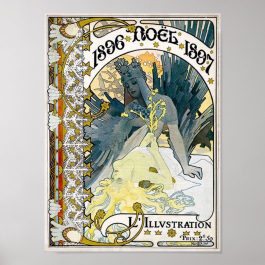 1896 WEIHNACHTEN 1897 Alphonse Maria Mucha Poster (Vorne)