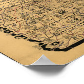 1897 Antike Karte der Eisenbahnstrecken von Iowa Poster (Ecke)