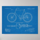 1897 Chainless Bicycle Patent Art Zeichnend Print Poster (Vorne)