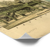 1897 Chicago, IL Birds Eye Panoramablick Karte Poster (Ecke)