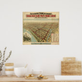 1897 Chicago, IL Birds Eye Panoramablick Karte Poster (Küche)
