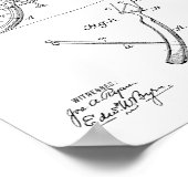 1897 Fahrradbremse Patentkunst Zeichnend Druck Poster (Ecke)