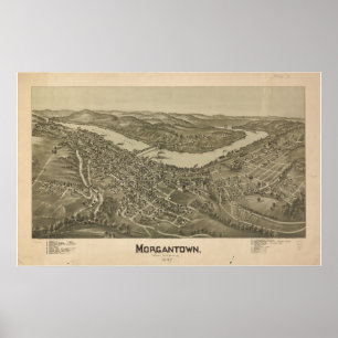 1897 Morgantown, das Augen-Ansicht-panoramische Poster