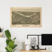 1897 Morgantown, WV Bird's Eye View Panorama Karte Poster (Heimbüro)