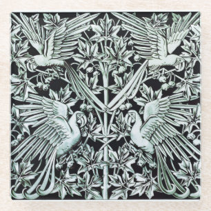 1897 Muster für antike Macaws und Flugzeug Glasuntersetzer