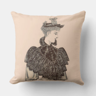 1897 Viktorianische Frauen drucken Kissen