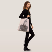 1897 Viktorianische Frauen drucken Tragetaschen Mit Langen Trägern (Am Model)