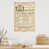 1897 VINTAGER MICHIGAN ZENTRALBAHNPOSTER POSTER (Küche)