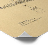 1897 Vintages Dampffahrrad - Patent Art Print Poster (Ecke)