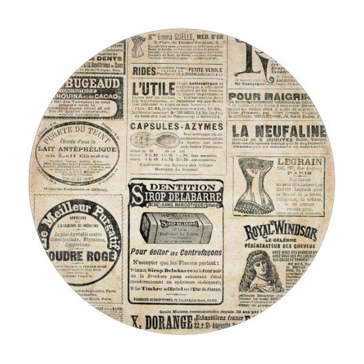 1897 Werbung in der französischen Zeitung Schneidebrett (Vorderseite)