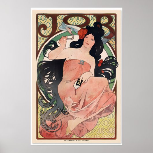 1898 Alphonse Mucha Job Rolling Papers Klassische  Poster (Vorne)
