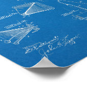 1898 Bicycle Bell Patent Art Zeichnend Print Poster (Ecke)