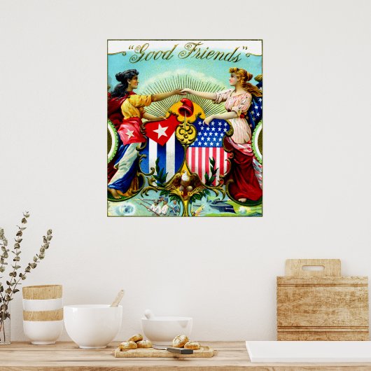 1898 Gute Freunde Zigarren Poster (Küche)