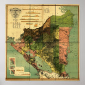 1898 Offizielle Karte Nicaraguas Poster (Vorne)