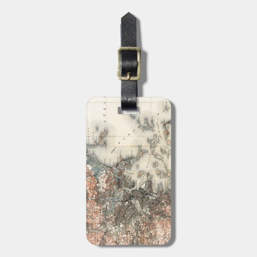 1898 Topographische Karte von Boston Massachusetts Gepäckanhänger (Vorderseite vertikal)