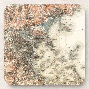 1898 Topographische Karte von Boston Massachusetts Untersetzer