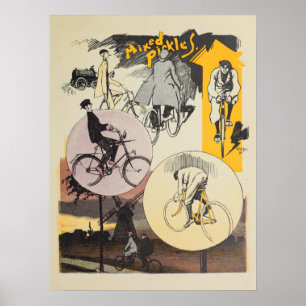 1898 Vintage Fahrrad Feininger Werbeplakat Poster