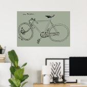 1898 Vintage FahrradIllustration und Art Poster (Heimbüro)
